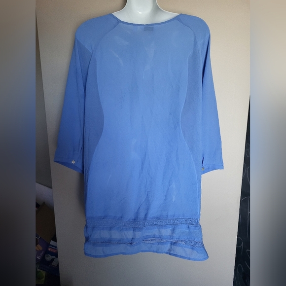 Reitmans Light Blue Pleated Blouse, Size 14 - Picture 2 of 5